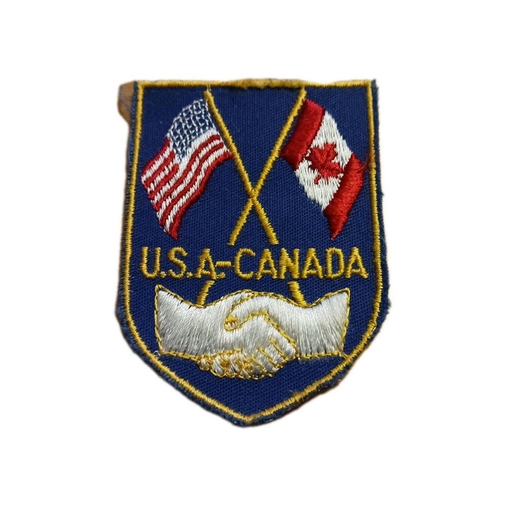 USA Canada Shaking Hands Patch
